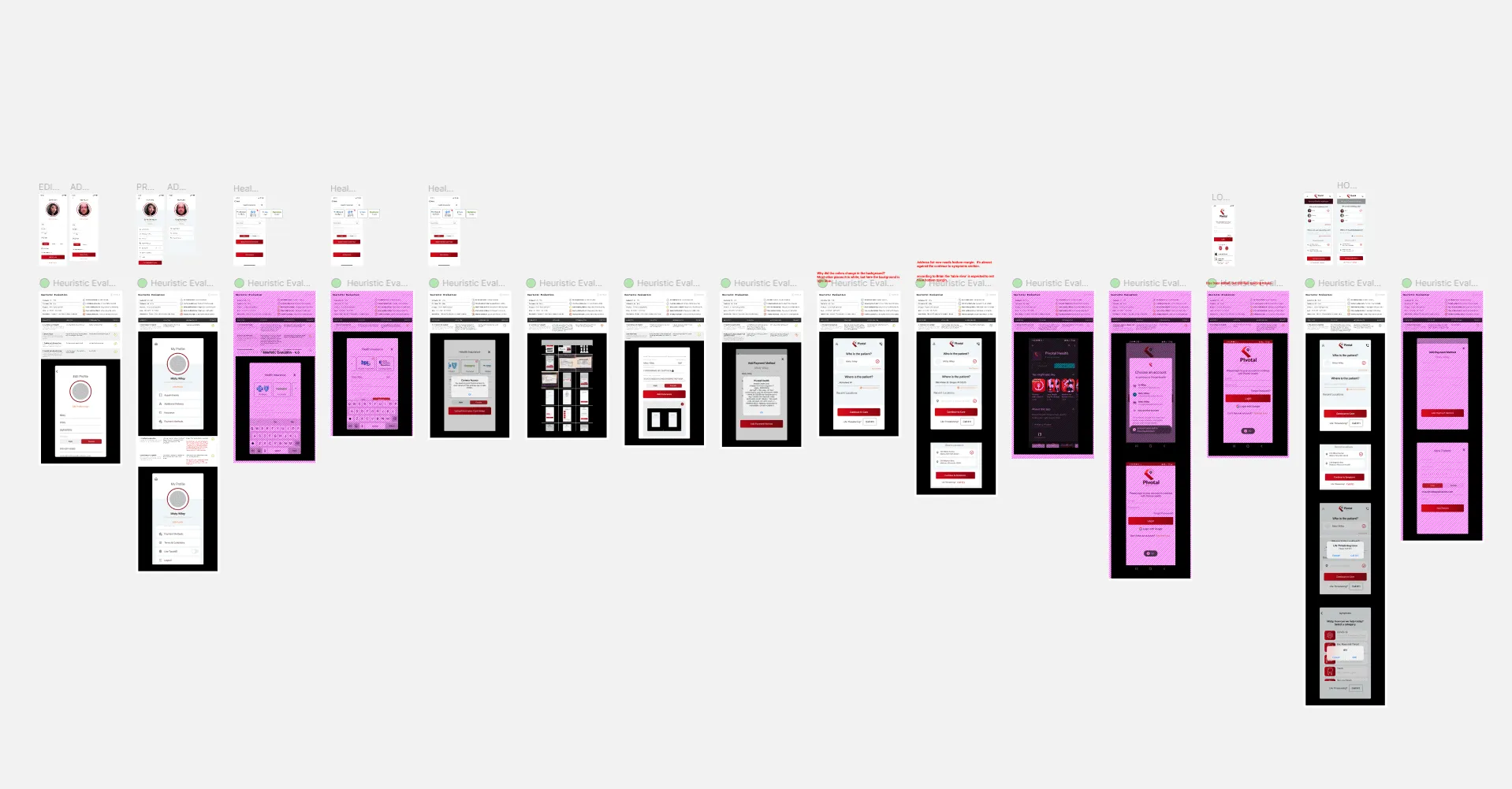 Screenshot of Pivotal Health App prototype